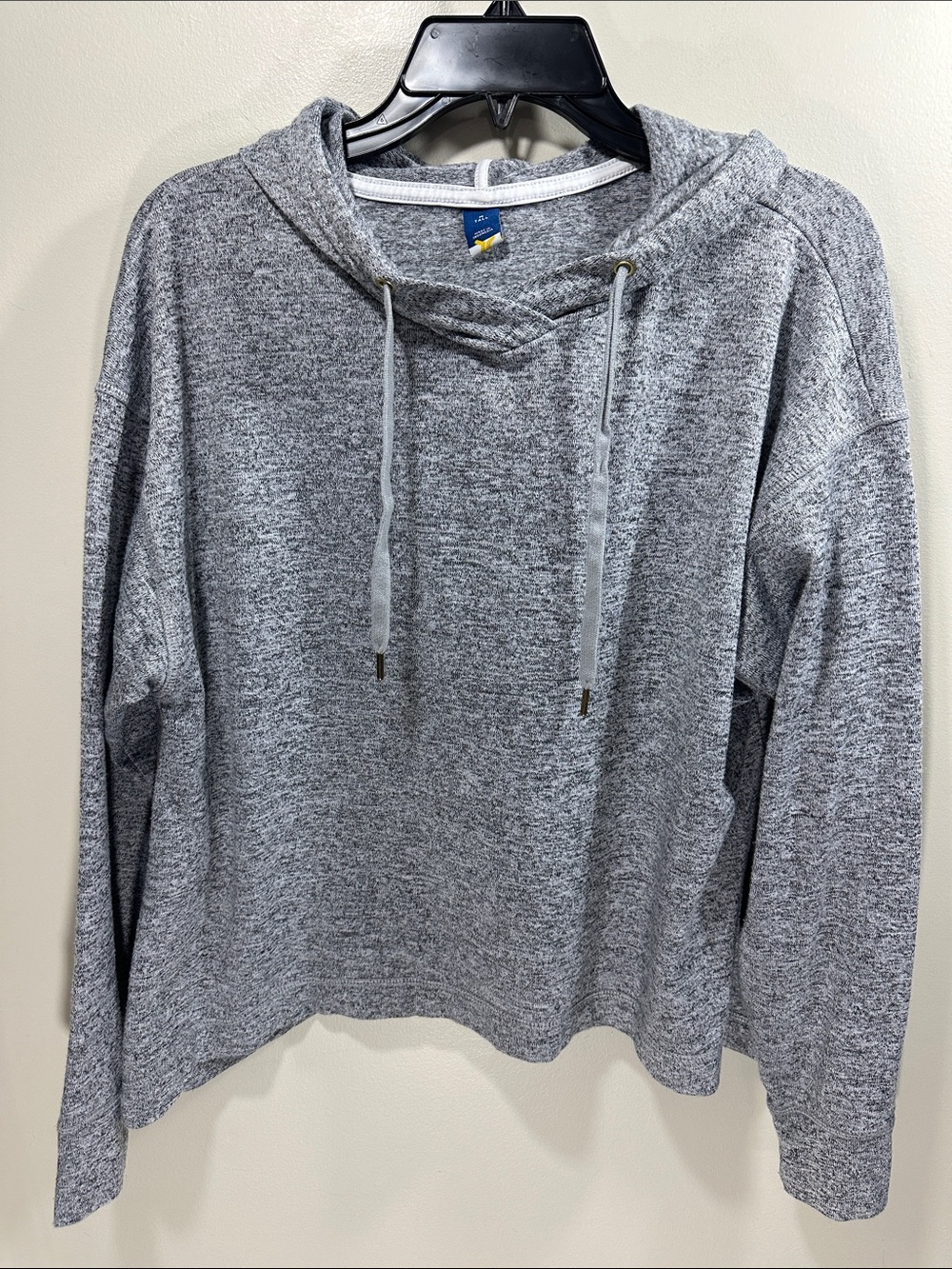 Old Navy Cozy Women's Soft Heather Gray Hoodie Medium tall cropped Sweatshirt